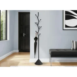 72" Coat Rack in Black Metal