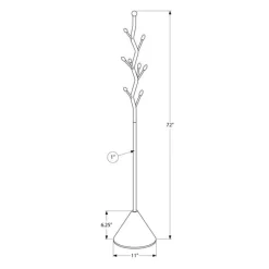 72" Coat Rack in Black Metal