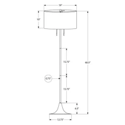 61" Metal Floor Lamp