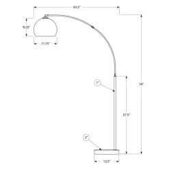 74" Metal Floor Lamp
