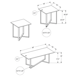 3 Pcs Coffee Table Set - Monarch