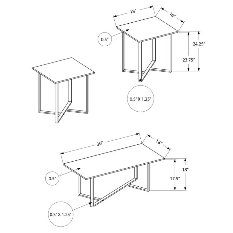 3 pcs Coffee Table Set - Monarch