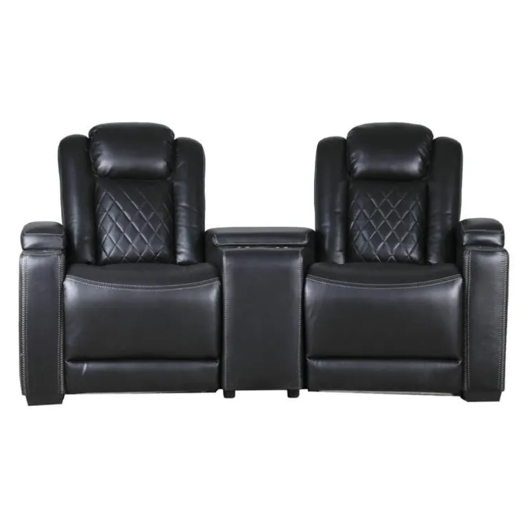 2 Power Modular Recliners and Angular Console with Cup Holders - 3 pcs