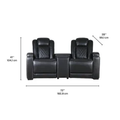 2 Power Modular Recliners and Angular Console with Cup Holders - 3 pcs