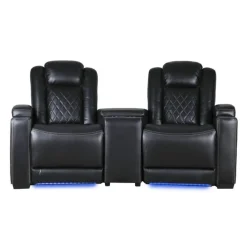 2 Power Modular Recliners and Angular Console with Cup Holders - 3 pcs