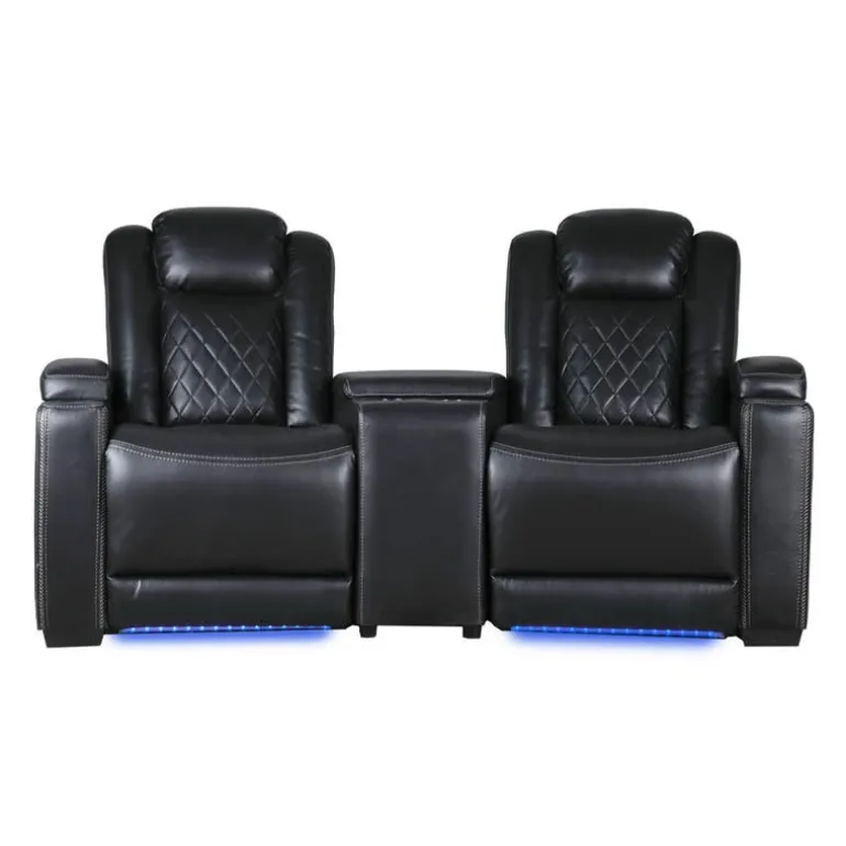 2 Power Modular Recliners and Angular Console with Cup Holders - 3 pcs