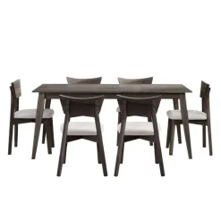 70" Rectangular Dining Table with 6 Chairs - Slate