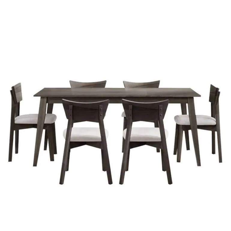 70" Rectangular Dining Table with 6 Chairs - Slate