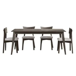 70" Rectangular Dining Table with 4 Chairs - Slate