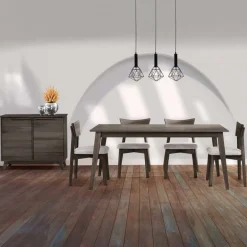70" Rectangular Dining Table with 4 Chairs - Slate