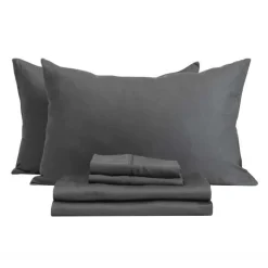 2 Twin XL Bamboo Bed Sheet Set - Charcoal Grey