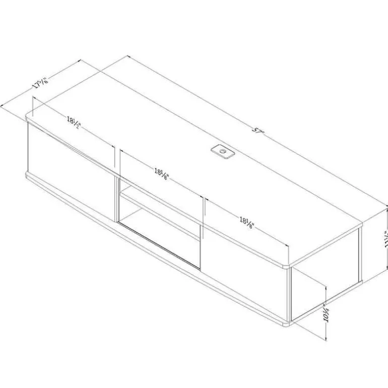 56" Wide Wall Mounted Media Console - South Shore