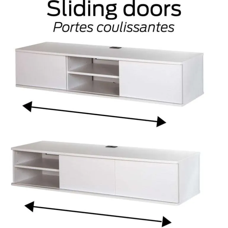 56" Wide Wall Mounted Media Console - South Shore