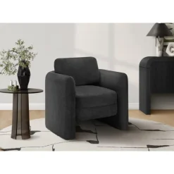Accent Chair in Black Fabric