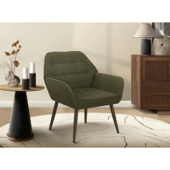 Accent Chair in Dark Green Fabric