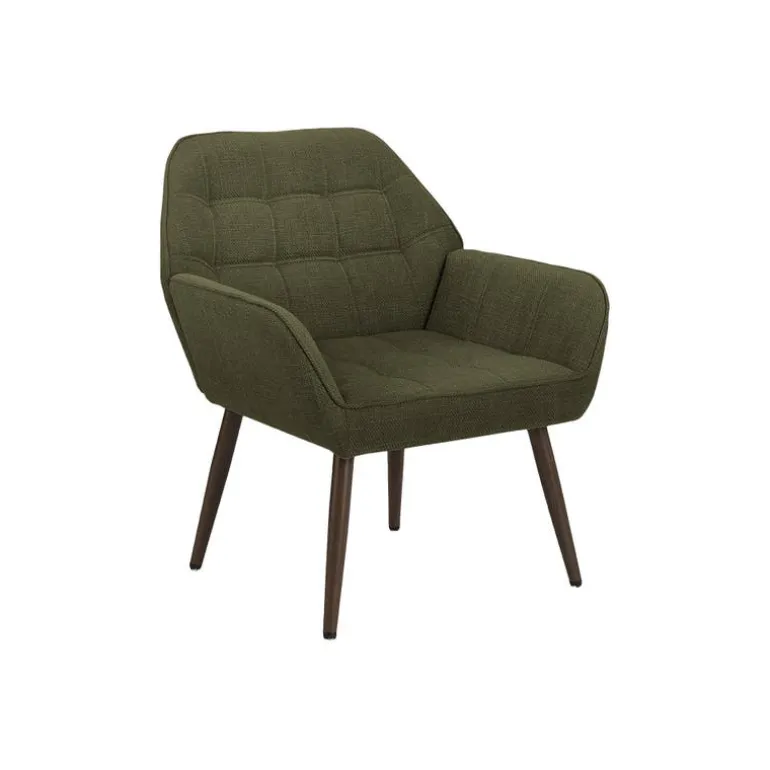 Accent Chair in Dark Green Fabric