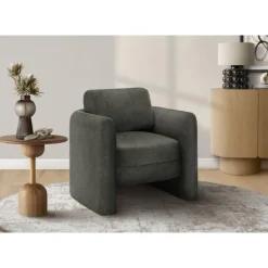 Accent Chair in Dark Grey Fabric
