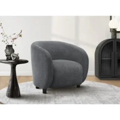 Accent Chair in Dark Grey Fabric