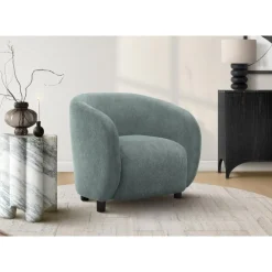 Accent Chair in Green Fabric