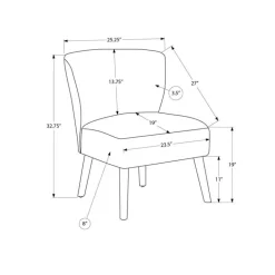 Accent Chair in Light Brown Fabric