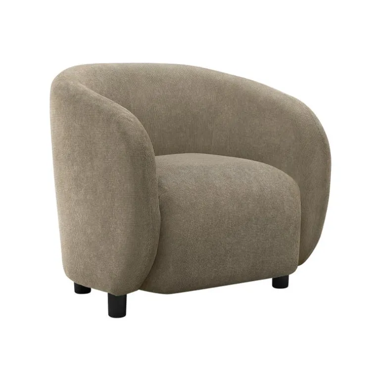 Accent Chair in Light Brown Fabric