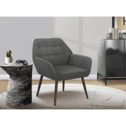 Accent Chair in Light Grey Fabric