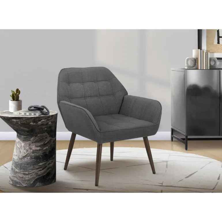 Accent Chair in Light Grey Fabric
