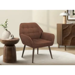 Accent Chair in Rust Fabric