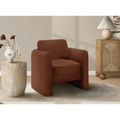 Accent Chair in Terracota Fabric