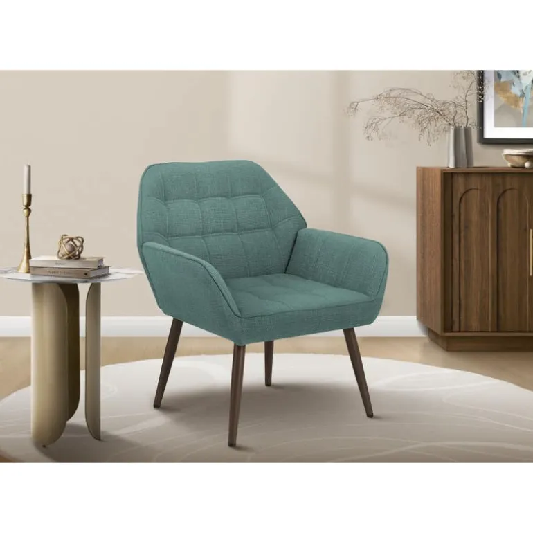 Accent Chair in Turquoise Fabric