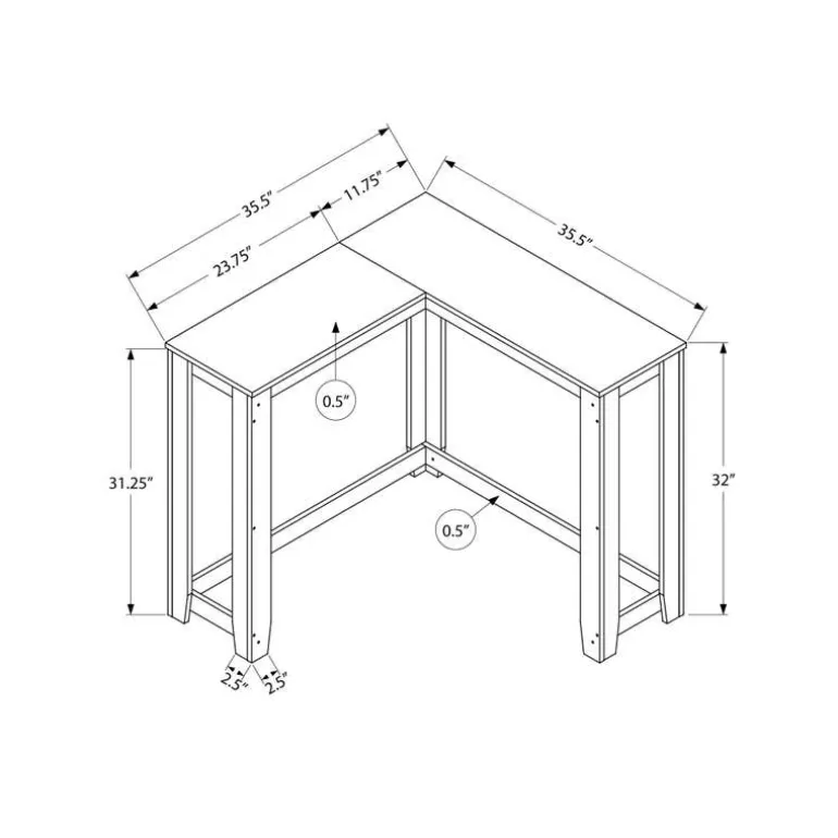 Accent table - 36" / black corner console - Monarch