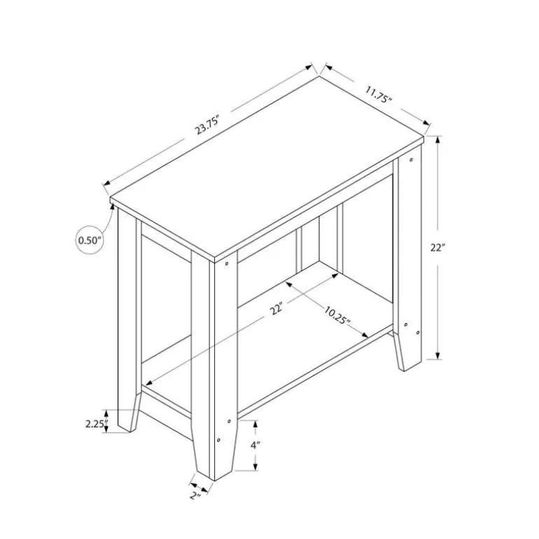Accent table - black / grey top - Monarch