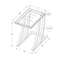 Accent table - black metal with tempered glass - Monarch