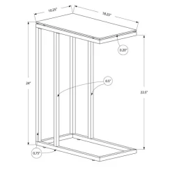 Accent table - black metal / black tempered glass - Monarch