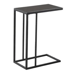 Accent table - black metal / black tempered glass - Monarch