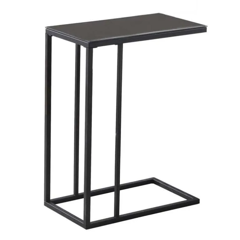 Accent table - black metal / black tempered glass - Monarch
