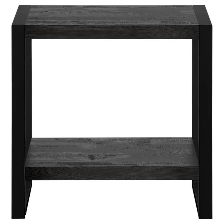 Accent table - black reclaimed wood-look / black metal - Monarch