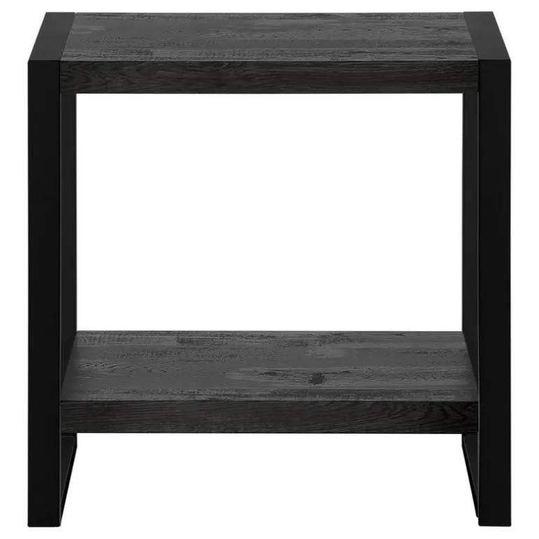 Accent table - black reclaimed wood-look / black metal - Monarch