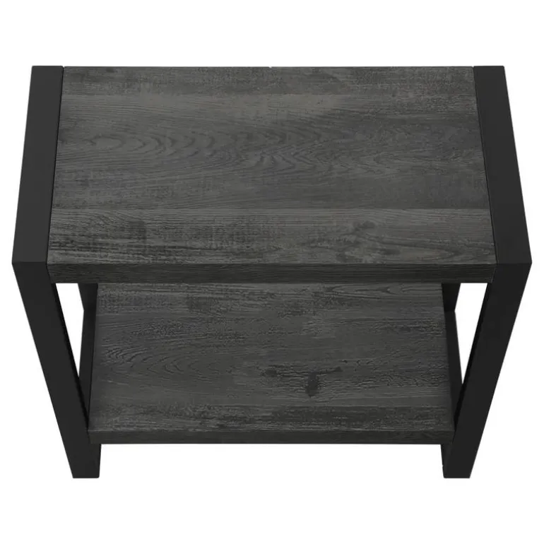 Accent table - black reclaimed wood-look / black metal - Monarch
