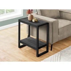 Accent table - black reclaimed wood-look / black metal - Monarch