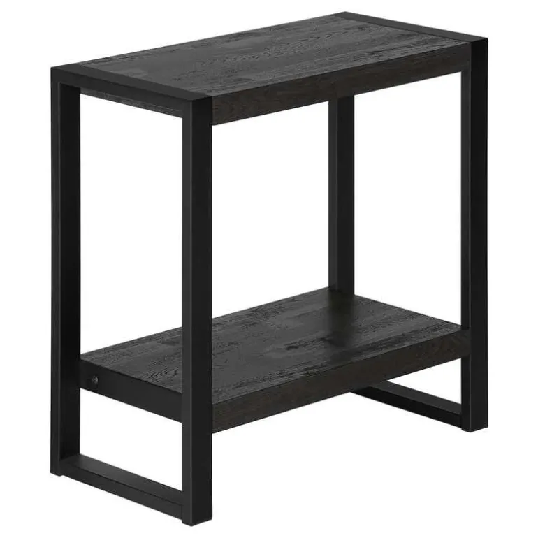 Accent table - black reclaimed wood-look / black metal - Monarch