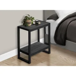 Accent table - black reclaimed wood-look / black metal - Monarch
