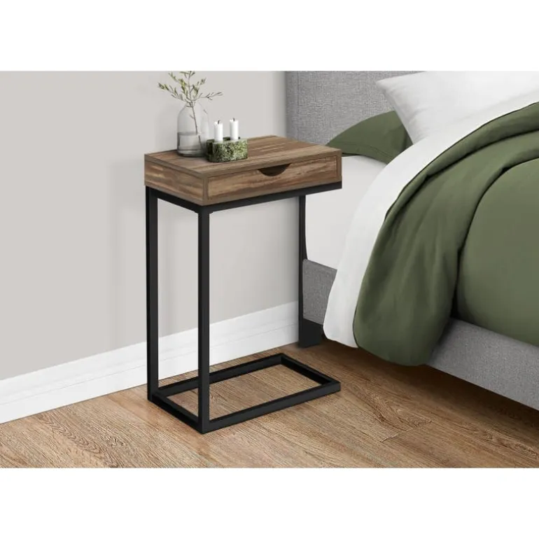 Accent table - brown reclaimed-look / black metal - Monarch
