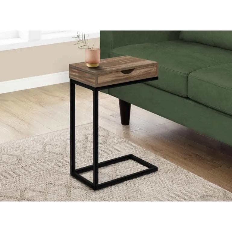 Accent table - brown reclaimed-look / black metal - Monarch