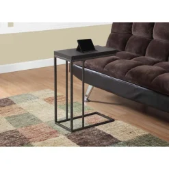 Accent table - espresso / bronze metal - Monarch