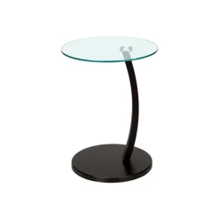 Accent table - espresso bentwood with tempered glass - Monarch