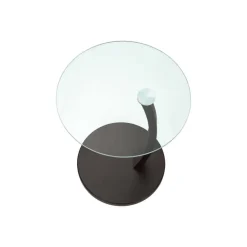Accent table - espresso bentwood with tempered glass - Monarch