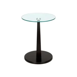 Accent table - espresso bentwood with tempered glass - Monarch