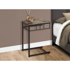 Accent table - espresso marble / bronze metal - Monarch