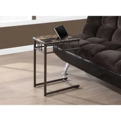 Accent table - espresso marble / bronze metal - Monarch